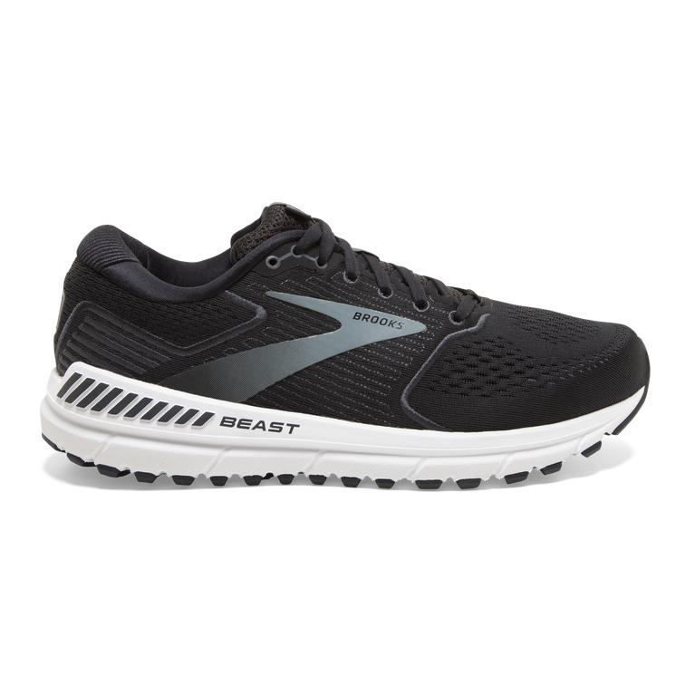 Brooks Beast '20 Men's Road Running Shoes - Black/Ebony/Grey/Charcoal (02416-BNAY)